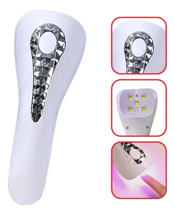 mini cabine unha leduv portátil usb 5 lampadas 18w branco oih-5180 1