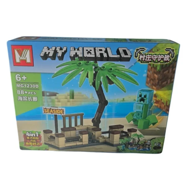 my world blocos de construção médios mina 87 creeper na praia