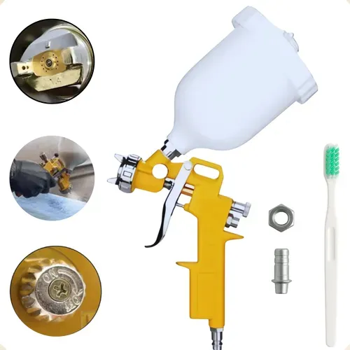 pistola alta pressão pintura profissional automotiva 600ml bom-8002 1