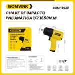 chave de impacto pneumática 12 1650 n.m bomvink bom-8020 1