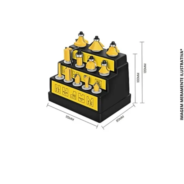 kit de fresas para tupia com 12 pcs 6mm profissional duravel afiado bom-5207 2