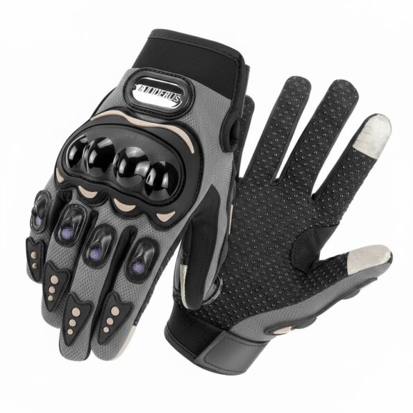 luvas de motoqueiro e ciclista respiravel compativeis ao toques cinza oif-7771