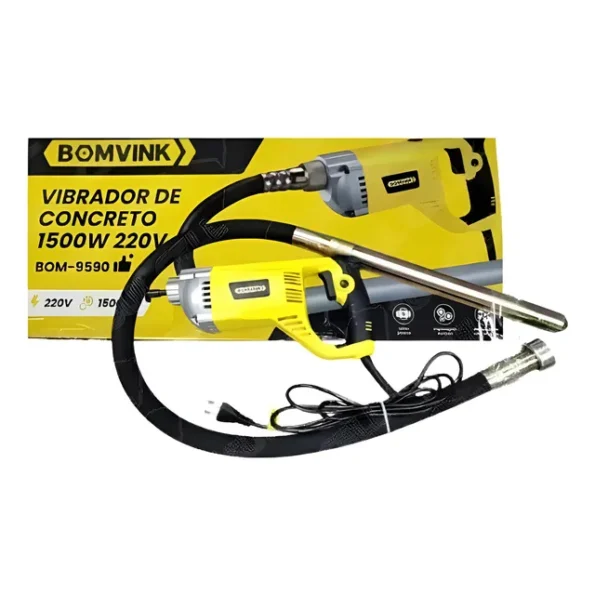 vibrador de concreto manual bomvink 1500w profissional bom-9589