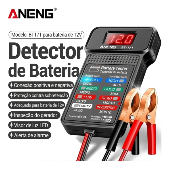 aneng 12volts aparelho teste de bateria profissional 12v bt-171 3