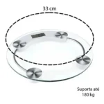 balança digital até 180 kg redonda vidro temperado cor branco vi-1566 1