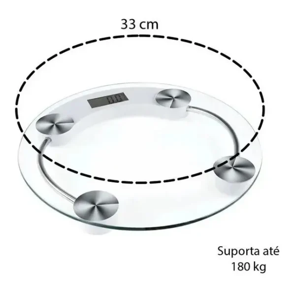 balança digital até 180 kg redonda vidro temperado cor branco vi-1566 3