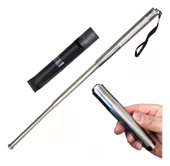 bastao em aco 16cm cromado muito forte 2 estagios yf-0541