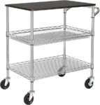 carrinho utilitário com barra de alça, carrinho de serviço de aço com rodas 1