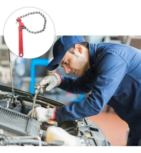 chave corrente 8 ferramenta para tubos até 150mm vermelho id-2295c 2