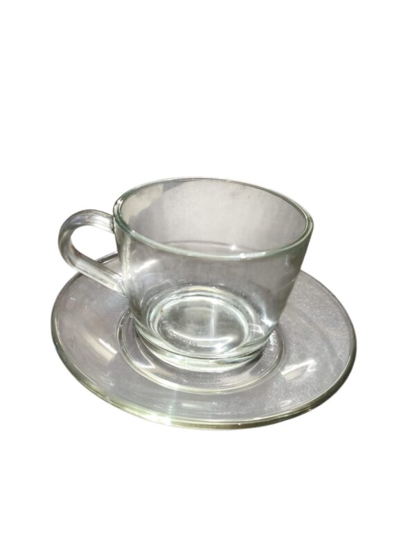 conjunto xicara cha vidro transparente liso 12 pcs.