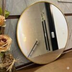 espelho redondo moldura maleável grande quarto banheiro salão re016-x 1