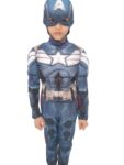 fantasia infantil luxo enchimento capitao herói + máscara tecido 7-8anos