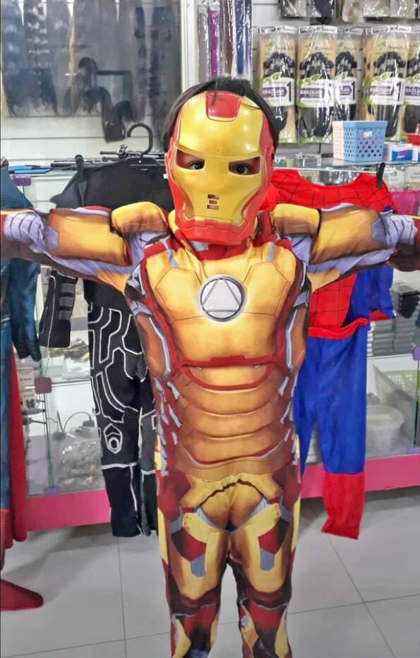 fantasia infantil luxo homem ferro herói acolchoado 4-6, 7-8, 9-10 anos
