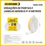 fita adesiva veda frestas janela porta vedação 6mm p 6 metros bom-1326 1