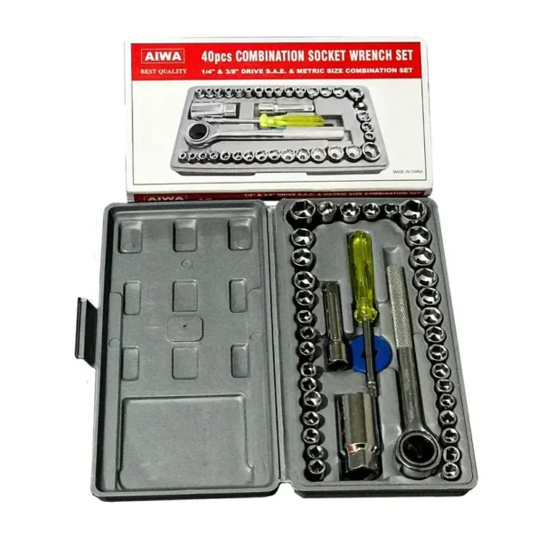 jogo chave catraca minymix conjunto soquetes 40 peças aço cromado cd-417 2