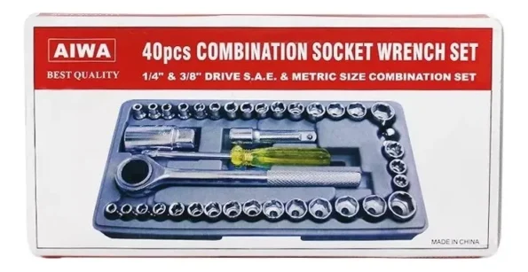 jogo chave catraca minymix conjunto soquetes 40 peças aço cromado cd-417