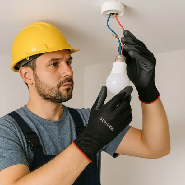 luva multitato epi segurança proteção pu preto serviços bom-7105 2