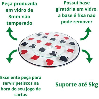 prato giratório para mesa petisqueira naipe poker 29cm 1