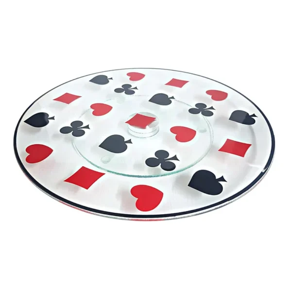 prato giratório para mesa petisqueira naipe poker 29cm