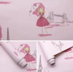 adesivo autoadesivo papel de parede fofo desenho menina vinil pvc 1