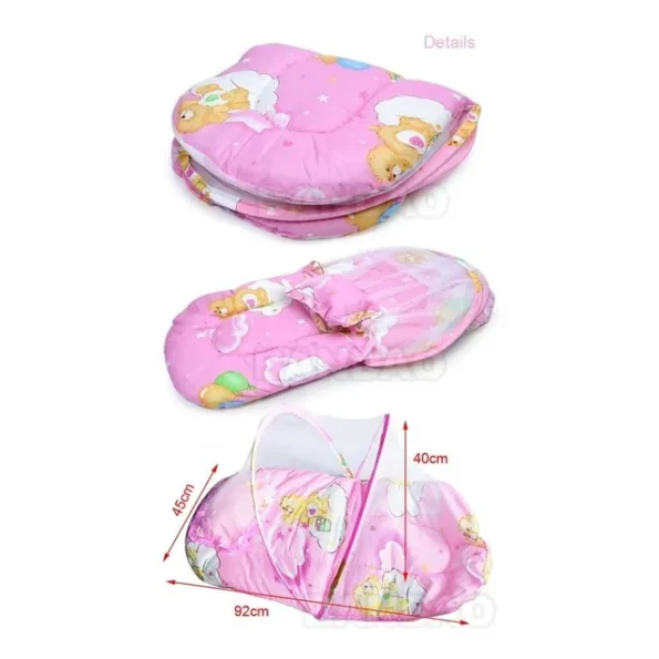 berço tenda cercadinho portátil mosquiteiro com zíper rosa baby happy ns-4645 (2)