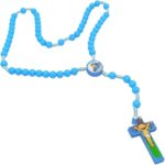 terço infantil devotos meu primeiro terço anjo da guarda 40×4,5,2,5cm -azul